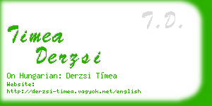 timea derzsi business card